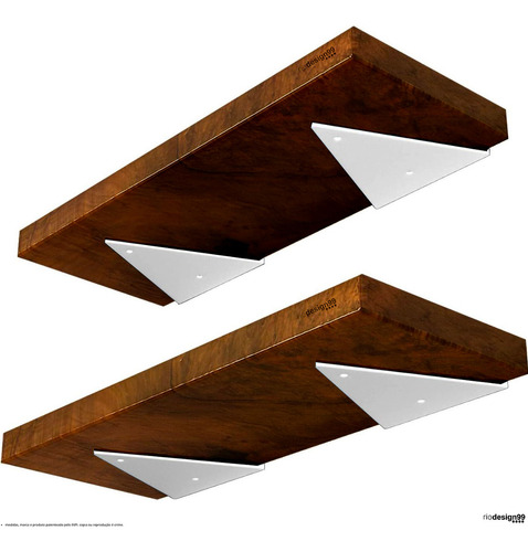 15cm - Mão Francesa Cantoneira Branca Reforçada - Rio Design99 - Ferro Aço Suporte Para Prateleira Resistente Industrial Prateleira Madeira Bancada Estante Triangular S28