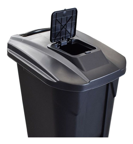 Lixeira Lixo Orgânico Tampa Click 120 Litros Preta Arqplast