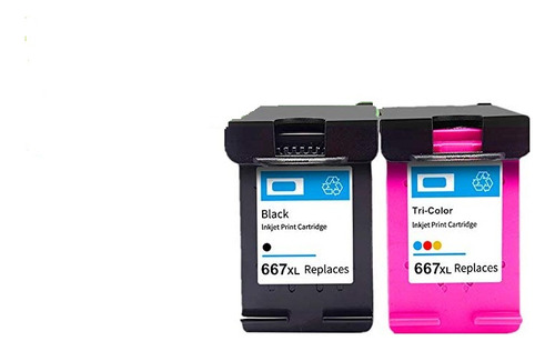 Kit Cartucho 667xl Rialheka Printer Pack Color Y Negro (Reacondicionado)