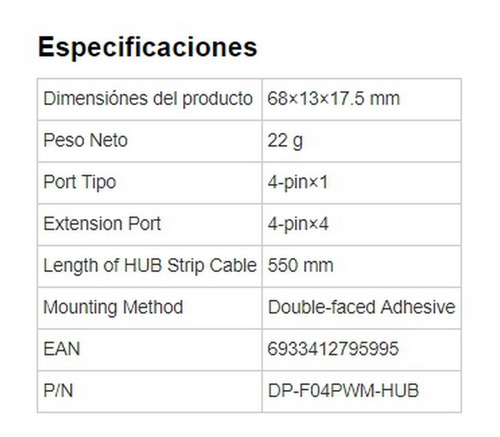 Imagen 8 de 8 de Cooler Hub Splitter 4 Y 3 Pines 1x4 Compatible Coolers Pwm