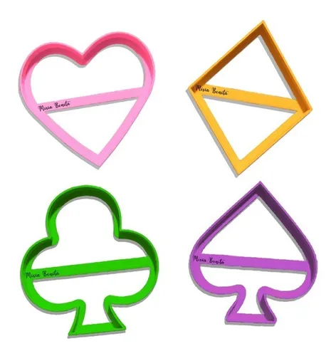 Pica Diamante Corazon Trebol Cartas, Moldes Galleta Cortante