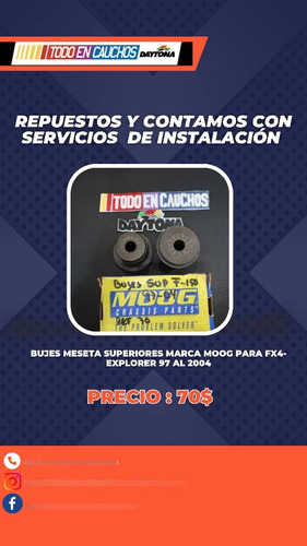 Bujes Meseta Superiores Para Fx4 Explorer 97 Al 2004