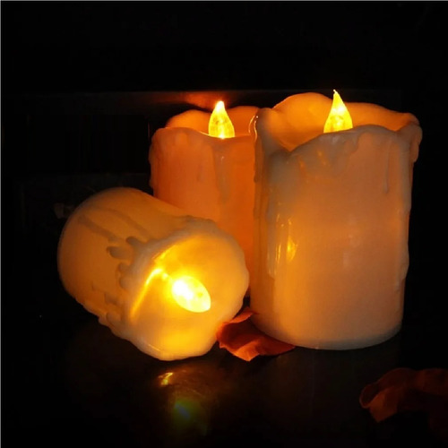Imagem 8 de 10 de 2 Vela Eletronica Led Simula Luz Acesa Decoração Kit Bateria