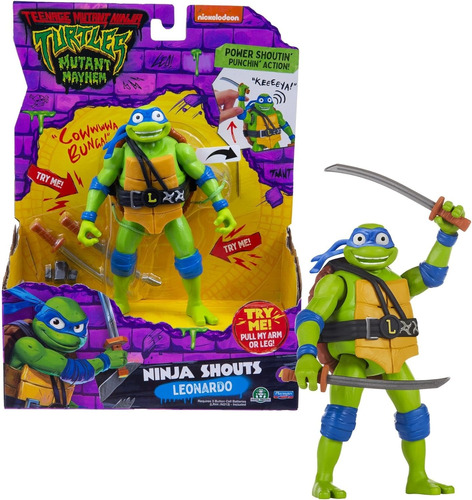 Las Tortugas Ninjas- Figura Leonardo Con Sonido Y Accesorios