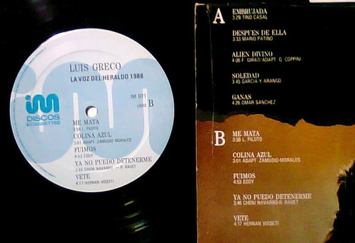 Luis Greco Ganas Lp 1988 Con Poster Y Extras Muy Raro (Usado)