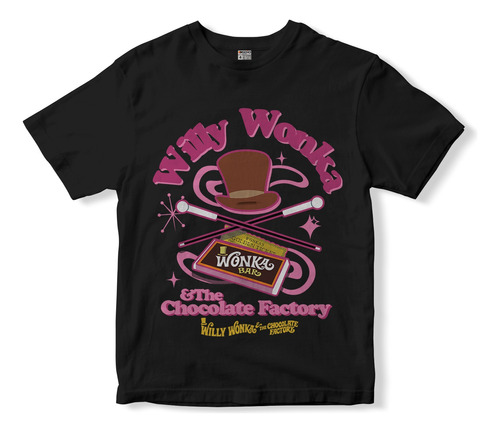 Polera Estampada Willy Wonka Fabrica De Chocolate  Niños