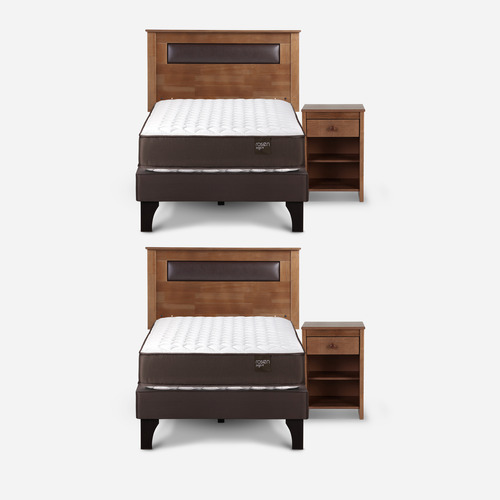 Set Cama Europea Ergot New 1 Plaza + Muebles Ferrara