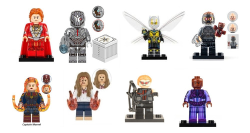 8 Figuras Super Heroes Bloques Para Armar Set N°1