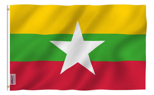 Bandera Anley Fly Breeze Myanmar, 90 X 150 Cm, Poliéster