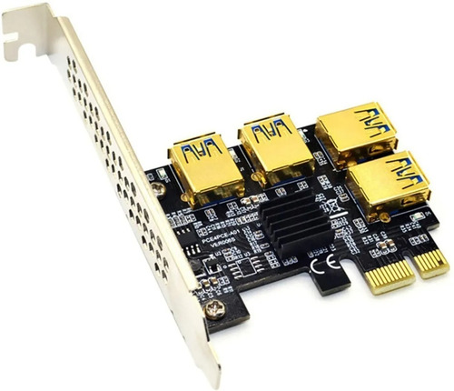 Imagen 4 de 10 de Adaptador Pcie 1x A 4 Usb Multiplicador Riser Mineria Cripto
