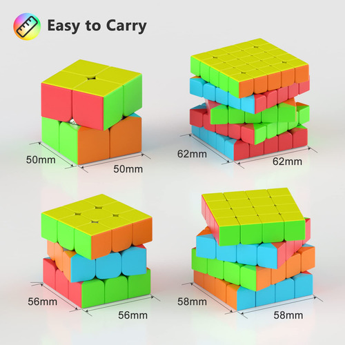 Juego De Cubos De Velocidad 2x2, 3x3, 4x4 Y 5x5 Color De La Estructura