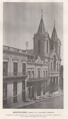 Iglesia Inmac. Concepción Montevideo 1900 - Lámina 45x30 Cm.