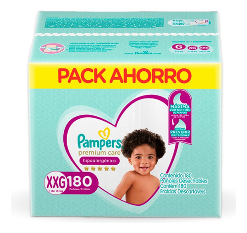 Pañales Desechables Pampers Premium Care Talla Xxg 180 Uds