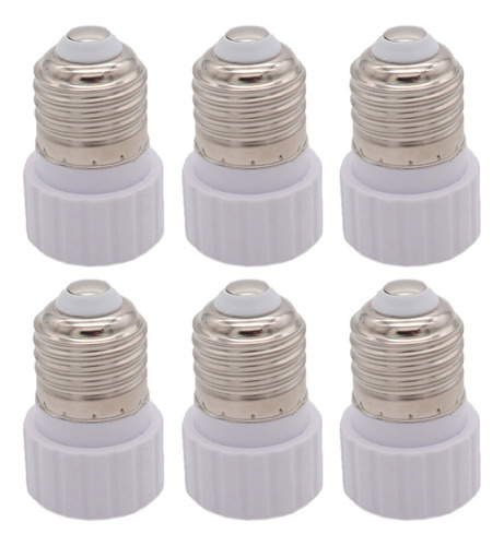 Adaptador De Portalámparas E27 A Gu10, 6 Unidades, Blanco, U