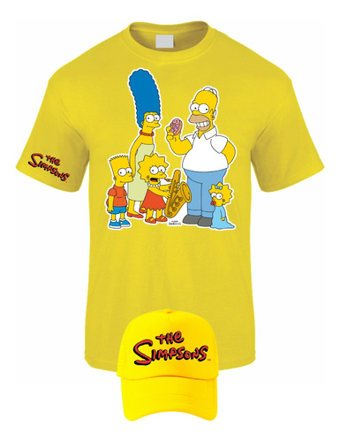 Camiseta Manga Corta The Simpson Family Obsequio Gorra 