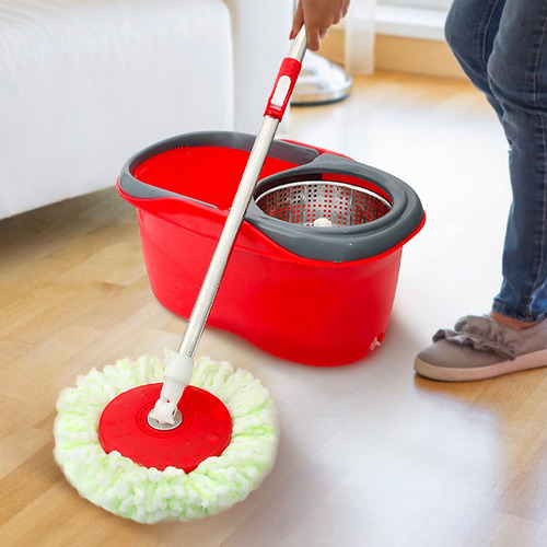 Mopa Trapeador Giratoria 360 Hogar Tambor Metalico Con Paños