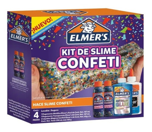Imagen 1 de 2 de Super Kit Slime Elmer's Confeti Papel Picado Fiesta