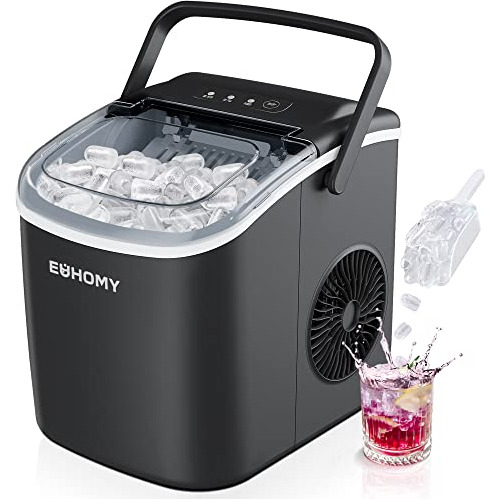 Euhomy Countertop Ice Maker Machine With Handle, 26lbs ...