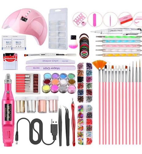 Manicura Kit Uñas Uv L-ed Lámpara De Taladro De Uñas Máquina