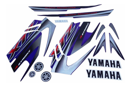 Kit Adesivos Yamaha Xtz 125 2006 Azul 00990