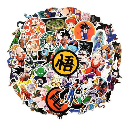 Set 100 Stickers De Dragon Ball Z - Pegatinas / Calcomanias