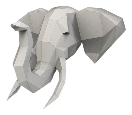 Imagen 1 de 4 de Cabeza Elefante Para Armar Papercraft Papiroflexia (pdf)