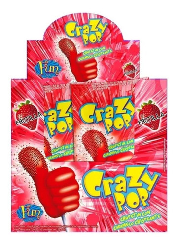 Chupetin Crazy Pop Frutilla X10 Uni -delipop