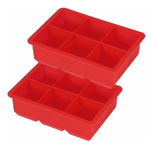 Kit2 Forma Silicone 6 Gelo Cubo Grande 4,7cm Negroni Whiskey