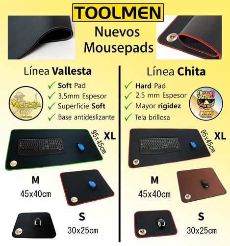 Imagen 5 de 5 de Mouse Pad Vallesta Xl By Toolmen 95 X 45 Cm (por 2 Unidades)