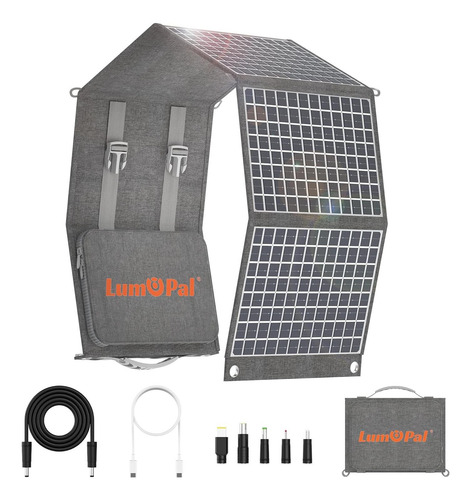 Panel Solar Portátil, Lumopal 60w Panel Solar Plegable Solar