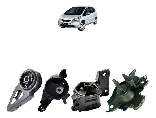 Kit 04 Calço Coxim Motor Câmbio Honda Fit 2003 A 2008 Manual