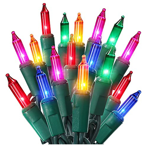 Luces De Navidad Multicolores, 21.63 Pies, 100   Incand...