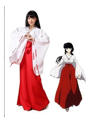 Anime Japonés Kikyo Miko Kimono Cosplay Bruja Disfraz A