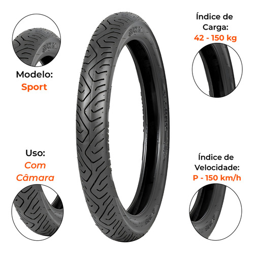Pneu Dianteiro Dafra Speed 150 275-18 Sport Technic
