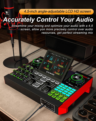 G10 Gaming Audio Mixerpodcast Equipment Live Sound Card ...
