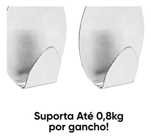 Gancho Oval Com Adesivo Metal M