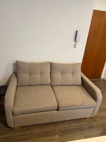 Sillón 2 Cuerpos Pana Usado, Buen Estado. Gris Liso (Usado)