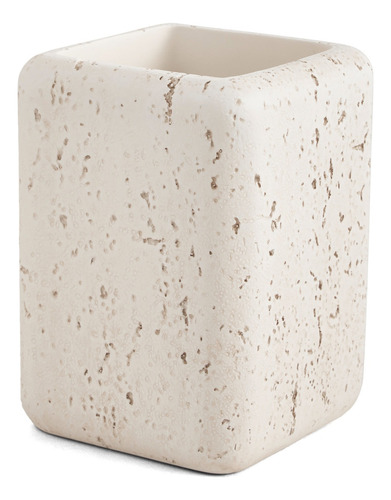 Porta Escovas Em Poliresina Off White 11x8cm - Mart