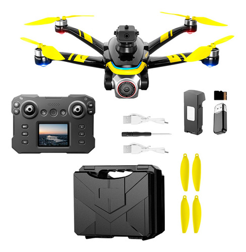 Drone C/ Camara C. Remoto Pantalla Luces Sensor Profes K15 Negro