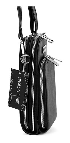 Imagen 3 de 7 de Cartera Porta Celular Bandolera Mujer Cuero Sintetico Queens