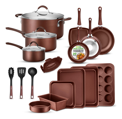 Nutrichef Utensilios De Cocina Ollas Y Sartenes De Cocina Marrón