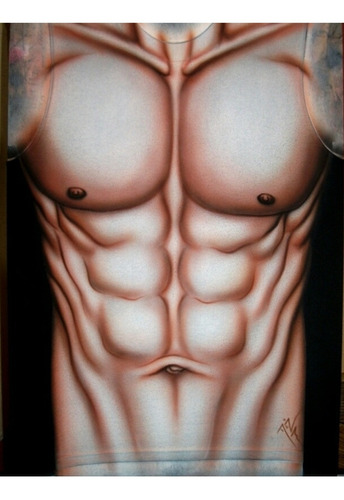 Diseño Torso Musculos Realista Fondo Negro, Arte, Anatomia