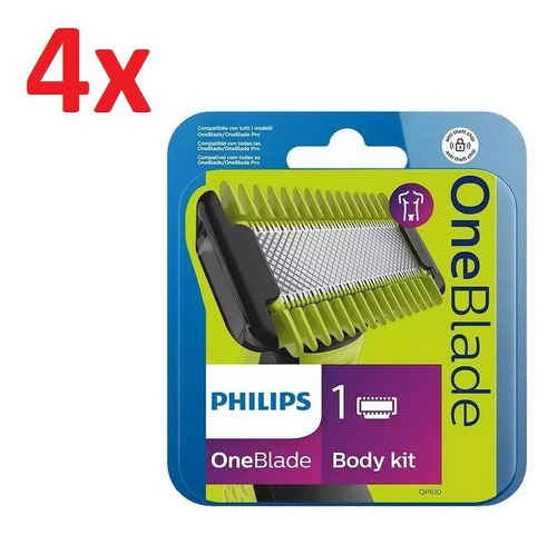 Imagen 1 de 8 de 4x Repuesto Philips Qp610 Afeitadora Oneblade