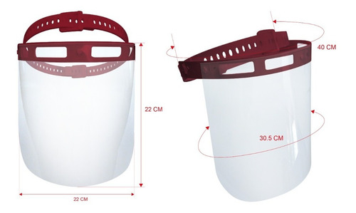 Imagen 2 de 5 de Careta Facial Protectora Para Niño Transparente Niños 5 Pzas