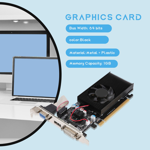 Tarjeta Gráfica Gt210 Ddr2 De 64 Bits, 1 Gb, Compatible Con