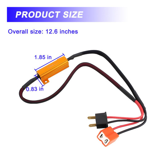 Kit Resistor Led H7 Besulen 50w 6ohm Anti Flicker 2pcs