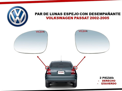 Par De Lunas Espejo Volkswagen Passat Con Desempañante 02-05