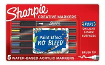 Comprar Marcadores Sharpie Creative Acrílicos Punta Pincel 5 Pz