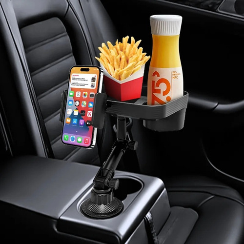 Soporte De Celular Para Auto Portavasos Con Bandeja