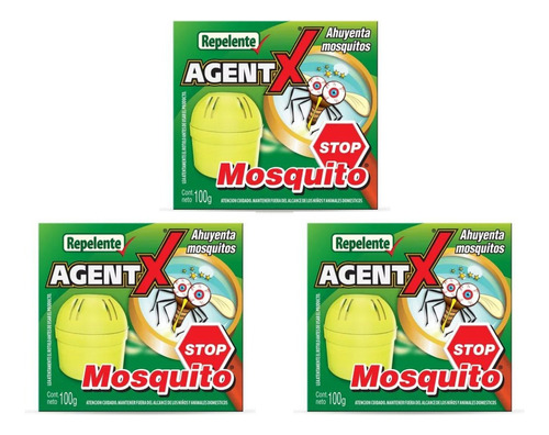 Repelente Stop Mosquitos Agentx Con Citronela X 3 U